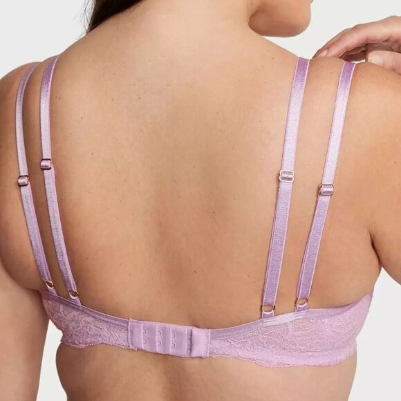 New! Victoria’s Secret Lilac Fishnet Lace Unlined Low Cut Demi Bra 10344 - Picture 3 of 10